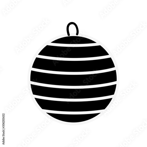 silhouette of ball christmas decoration isolated icon vector illustration design