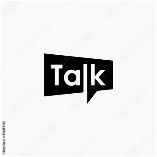 lettering talk with bubble element. talk, speak and chat concept. Chat vector logotype design template. bubble talk negative space logo vector sign symbol illustration. -vector