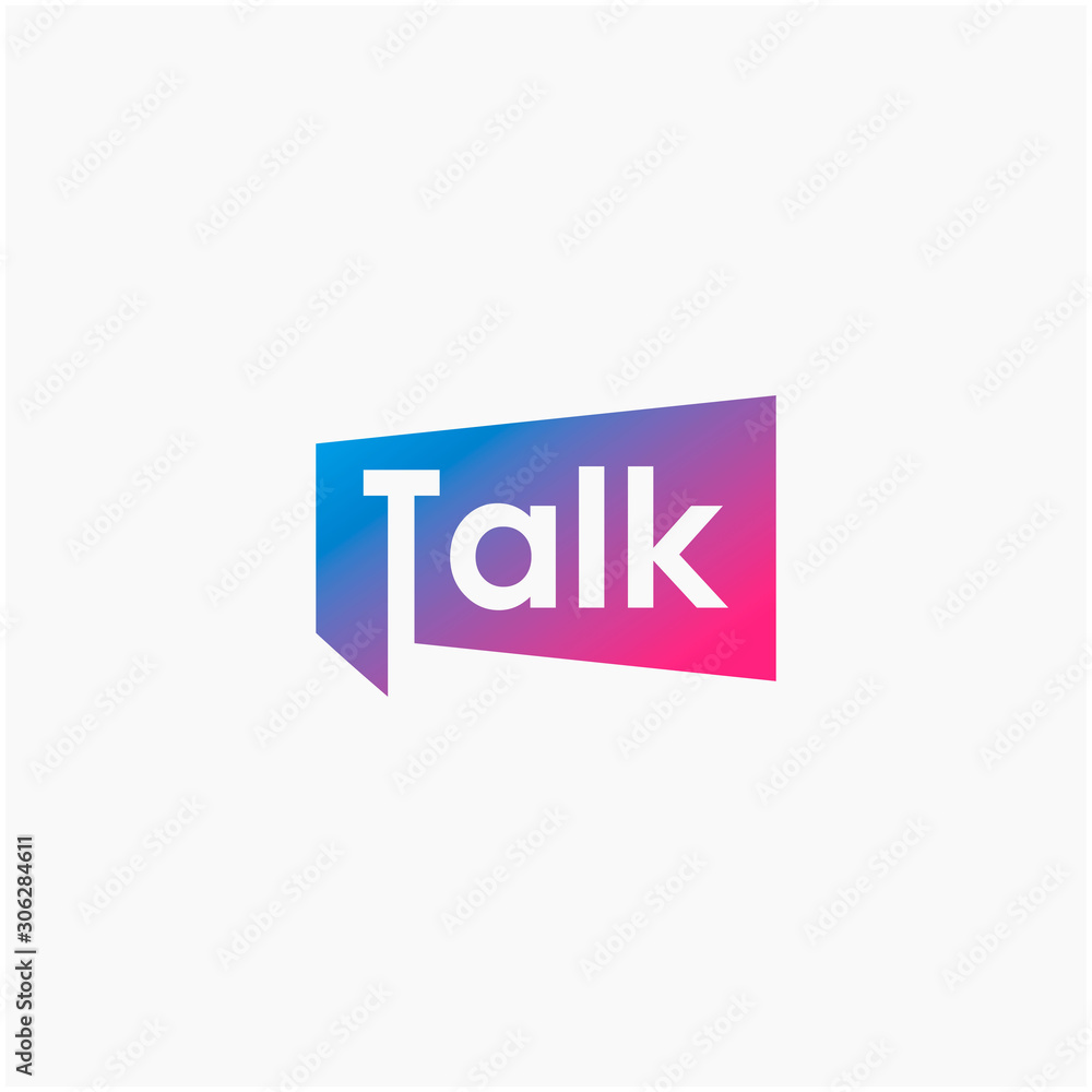 lettering talk with bubble element. talk, speak and chat concept. Chat vector logotype design template. bubble talk negative space logo vector sign symbol illustration. -vector lettering talk with bubble element. talk, speak and chat concept. Chat vector logotype design template. bubble talk negative space logo vector sign symbol illustration. -vector