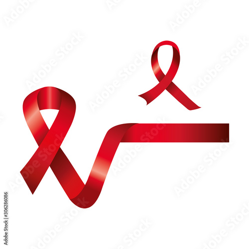 set of aids day awareness ribbons isolated icon vector illustration design