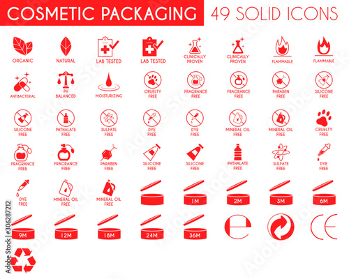 Cosmetic Packaging Icon Set