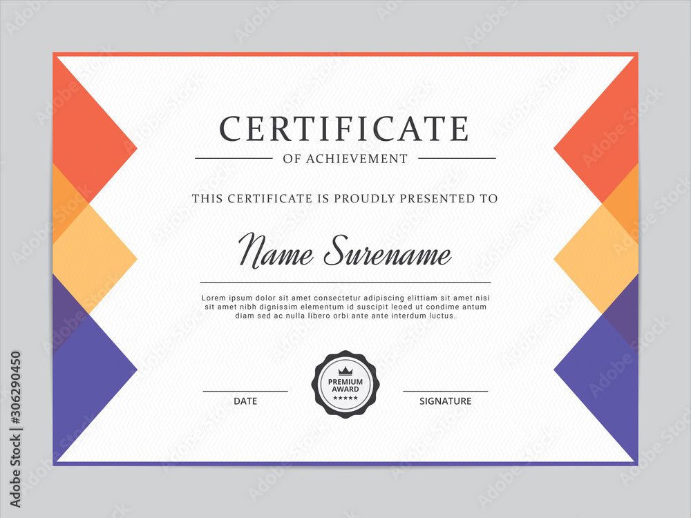 Fototapeta premium Diploma Certificate Template