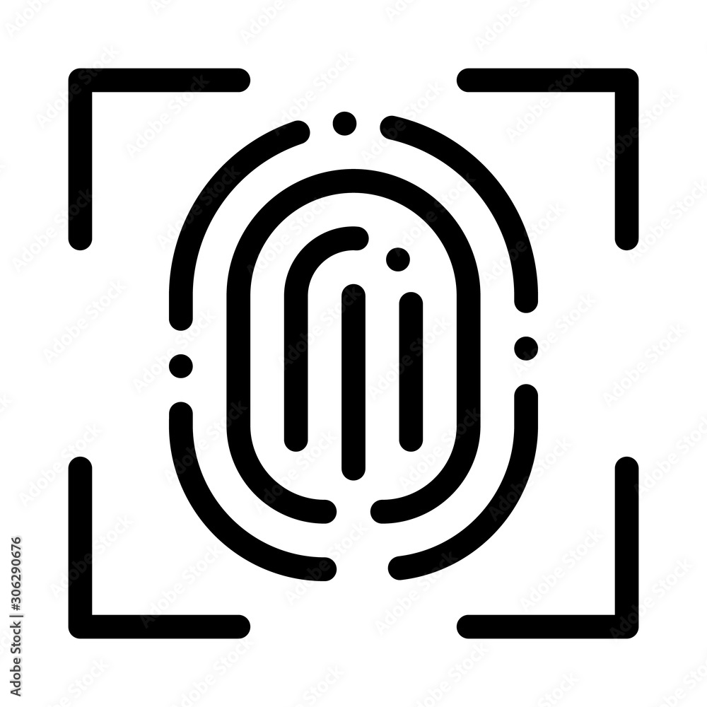 Scan Fingerprint Close-up Icon Vector. Outline Scan Fingerprint Close-up Sign. Isolated Contour Symbol Illustration Scan Fingerprint Close-up Icon Vector. Outline Scan Fingerprint Close-up Sign. Isolated Contour Symbol Illustration