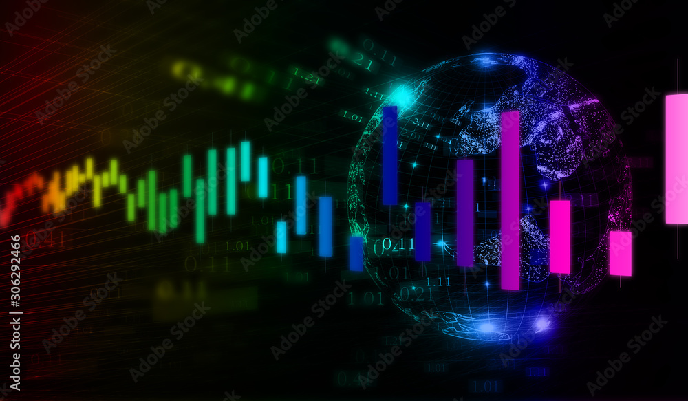 Financial stock market chart, technology, technology abstract background