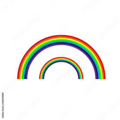 half-shaped double rainbow, Illustrated image