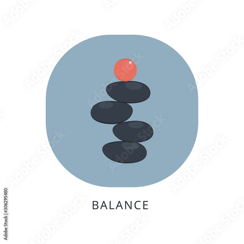 Hot massage stones flat vector design