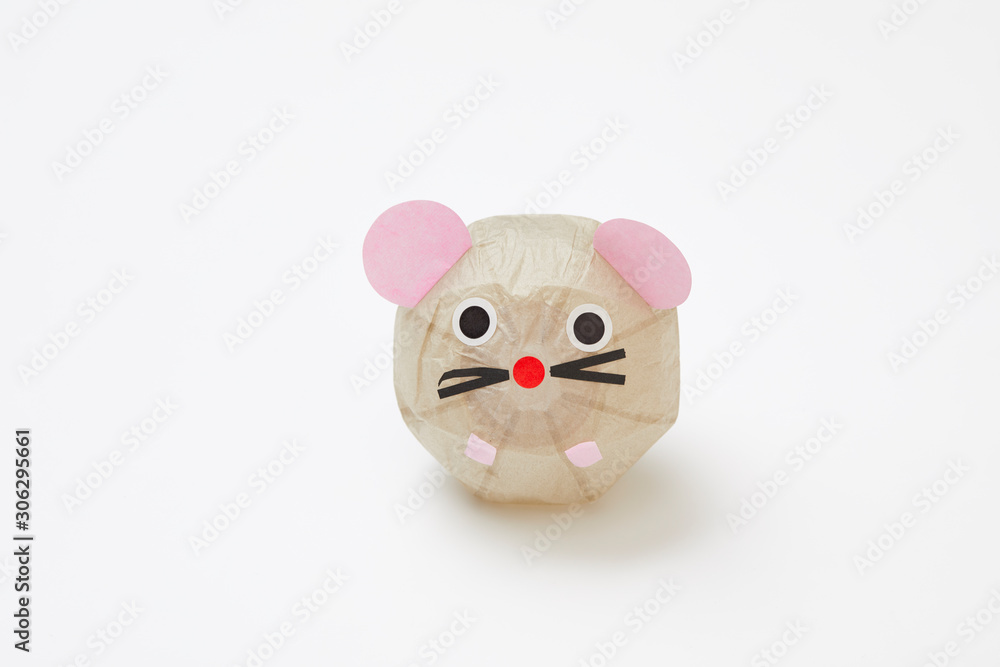 Mouse paper balloon. 2020 New Year card Mouse paper balloon. 2020 New Year card