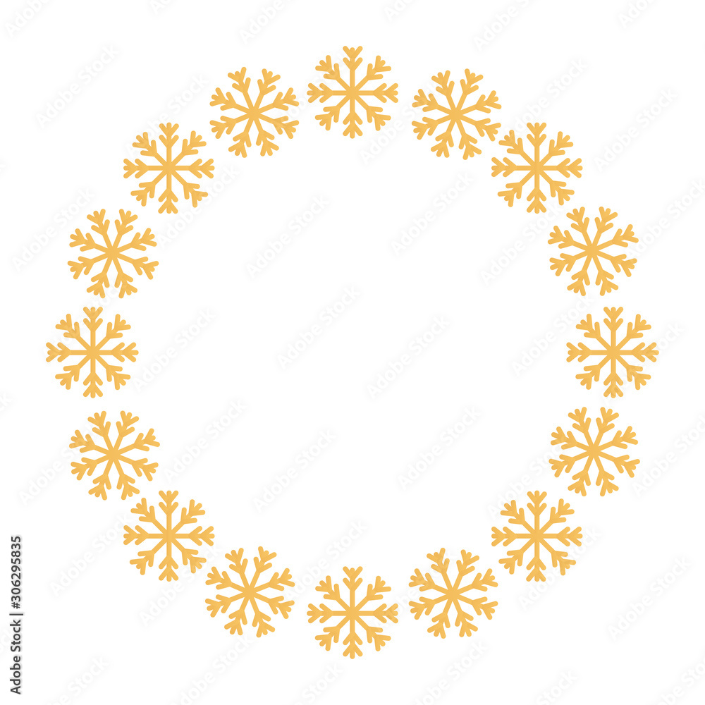 frame circular of snowflake christmas decoration vector illustration design