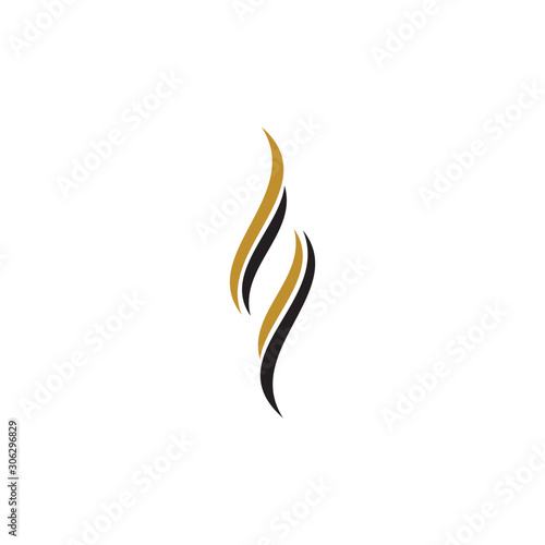 hair wave logo vector icon template - Vector