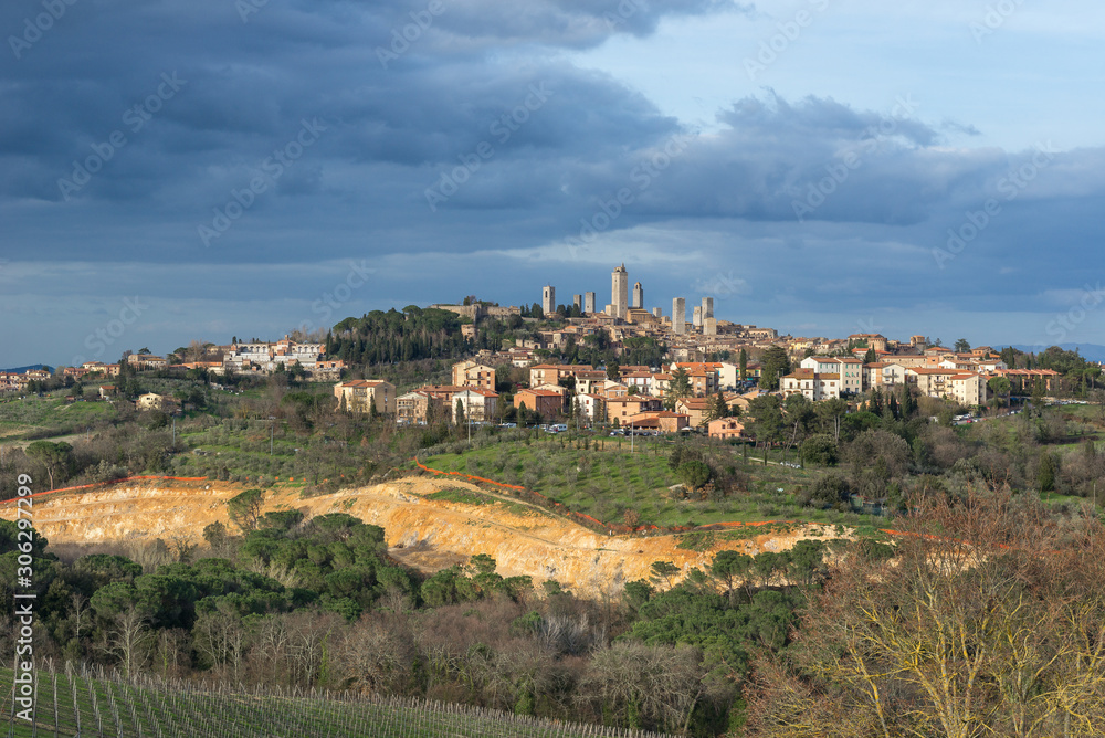 Panoramic view of San Gimignano, Tuscany, Italy	