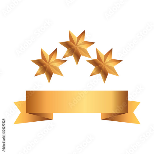 ribbon golden with stars design