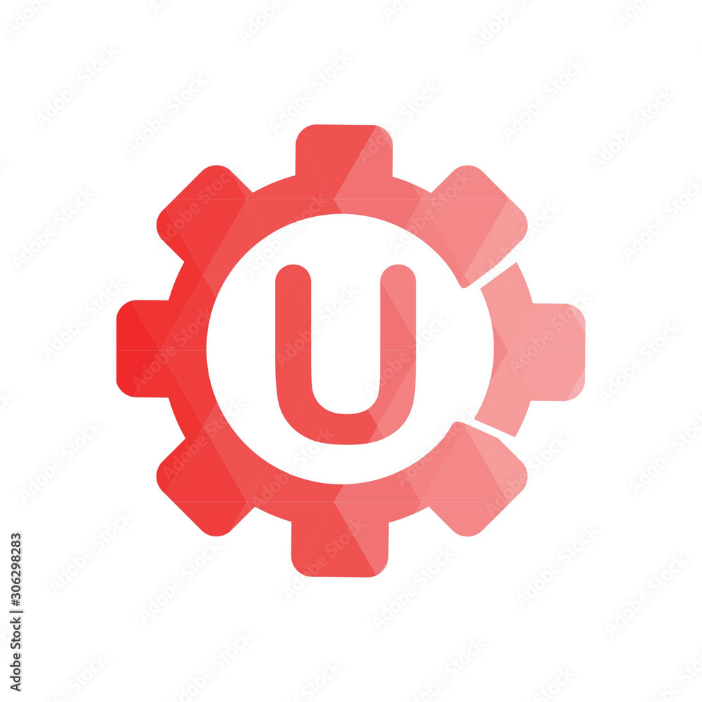initial U logo icon. low poly style. Flat Vector illustration initial U logo icon. low poly style. Flat Vector illustration