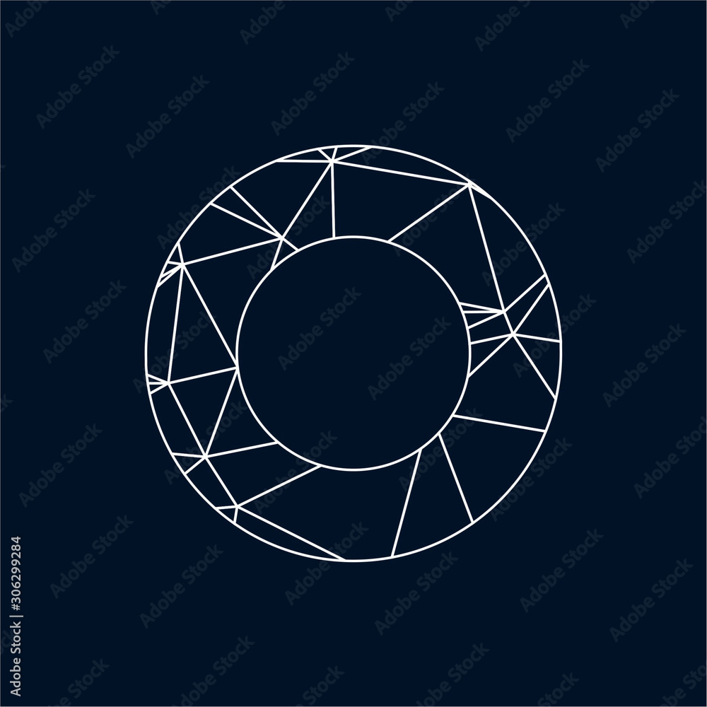 Initial Letter O low poly style Design Logo Initial Letter O low poly style Design Logo