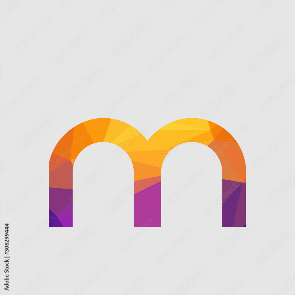 initial M business logo icon template. low poly style initial M business logo icon template. low poly style