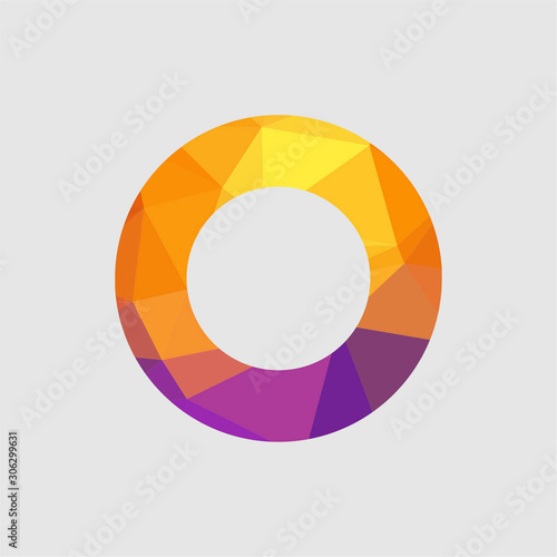 initial O business logo icon template. low poly style