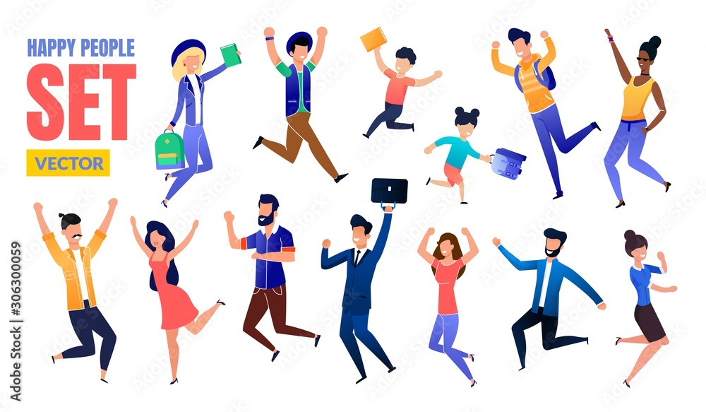 Happy People Flat Multinational Characters Set Happy People Flat Multinational Characters Set