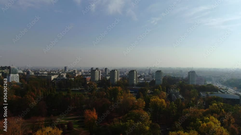 residential apartment buildings Warsaw/Warszawa near Klub Park, veiled in a cloud of smog, green areas, green places residential apartment buildings Warsaw/Warszawa near Klub Park, veiled in a cloud of smog, green areas, green places