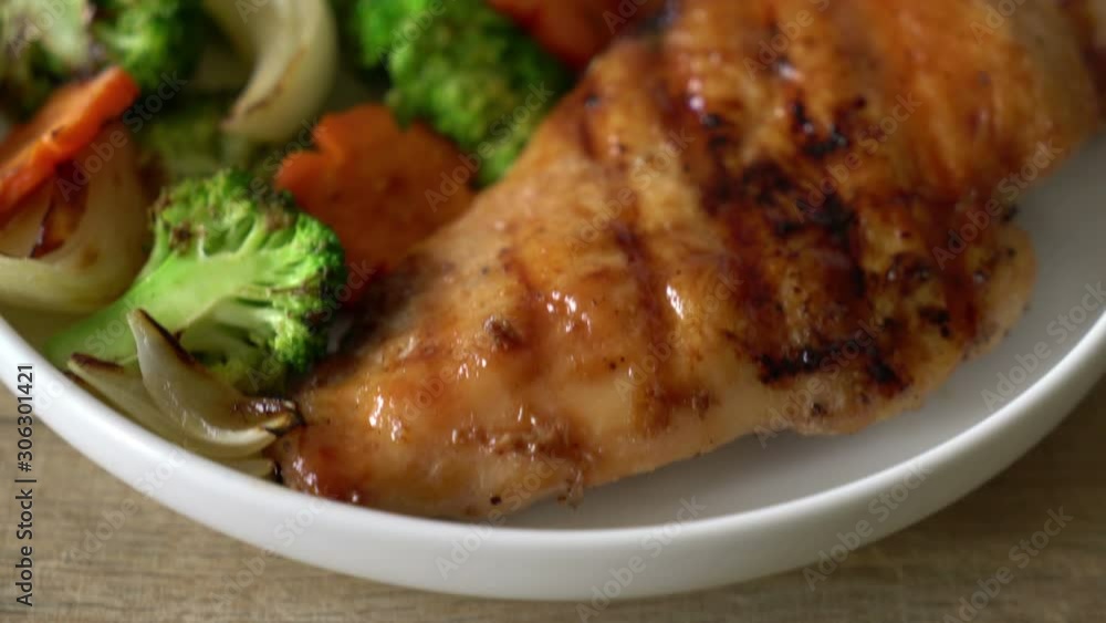 grilled chicken breast steak with vegetable grilled chicken breast steak with vegetable