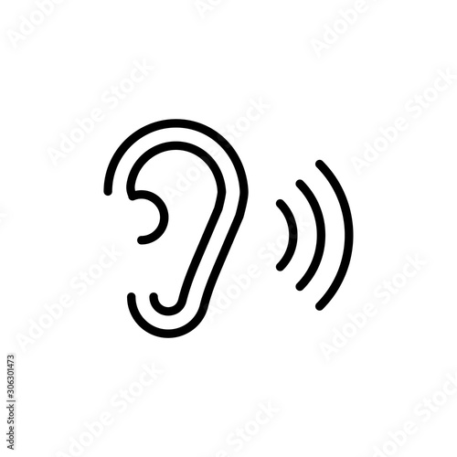 Simple ear line icon.