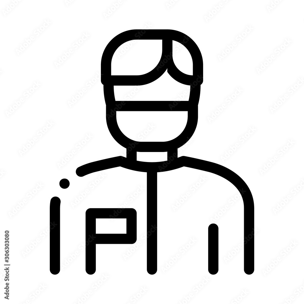 Doctor Surgeon Man Icon Vector. Outline Doctor Surgeon Man Sign. Isolated Contour Symbol Illustration Doctor Surgeon Man Icon Vector. Outline Doctor Surgeon Man Sign. Isolated Contour Symbol Illustration