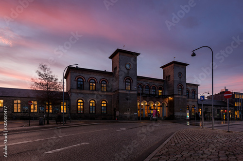 Foto Roskilde Station close to Copenhagen at sunrise