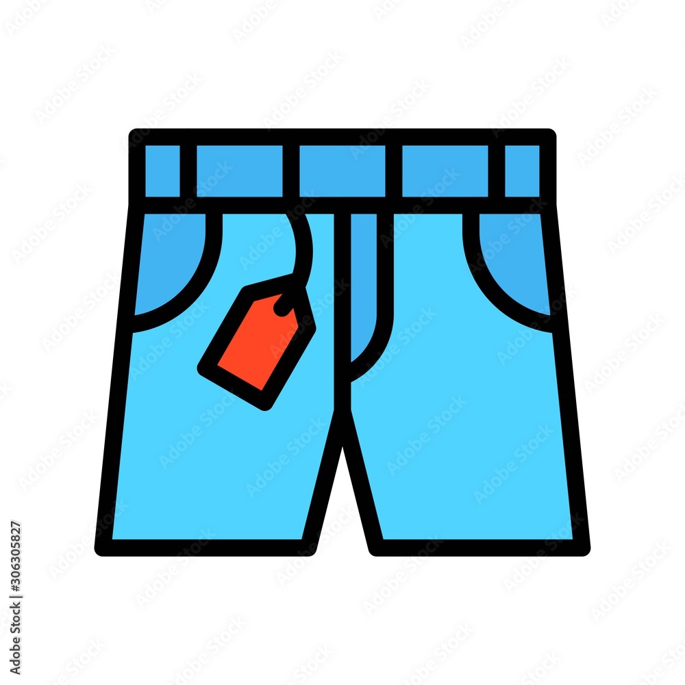 Shorts vector, Black friday related filled icon Shorts vector, Black friday related filled icon