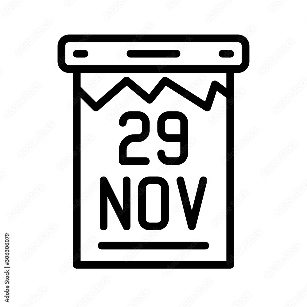 Calendar vector, Black friday related line icon Calendar vector, Black friday related line icon