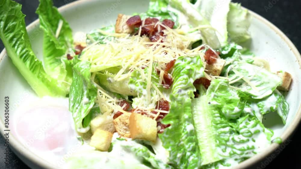 caesar salad with onsen egg caesar salad with onsen egg