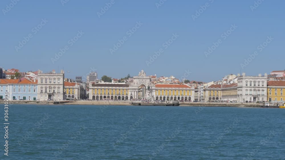 commerce square lisbon view from boat in river tagus commerce square lisbon view from boat in river tagus