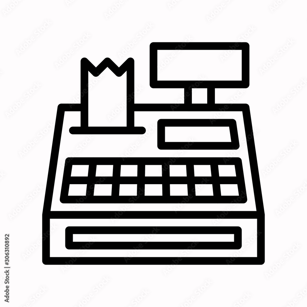 Cash register vector, Black friday related line icon Cash register vector, Black friday related line icon