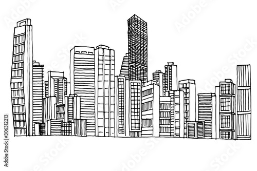 vector sketch of cityscape of Maiami  USA.