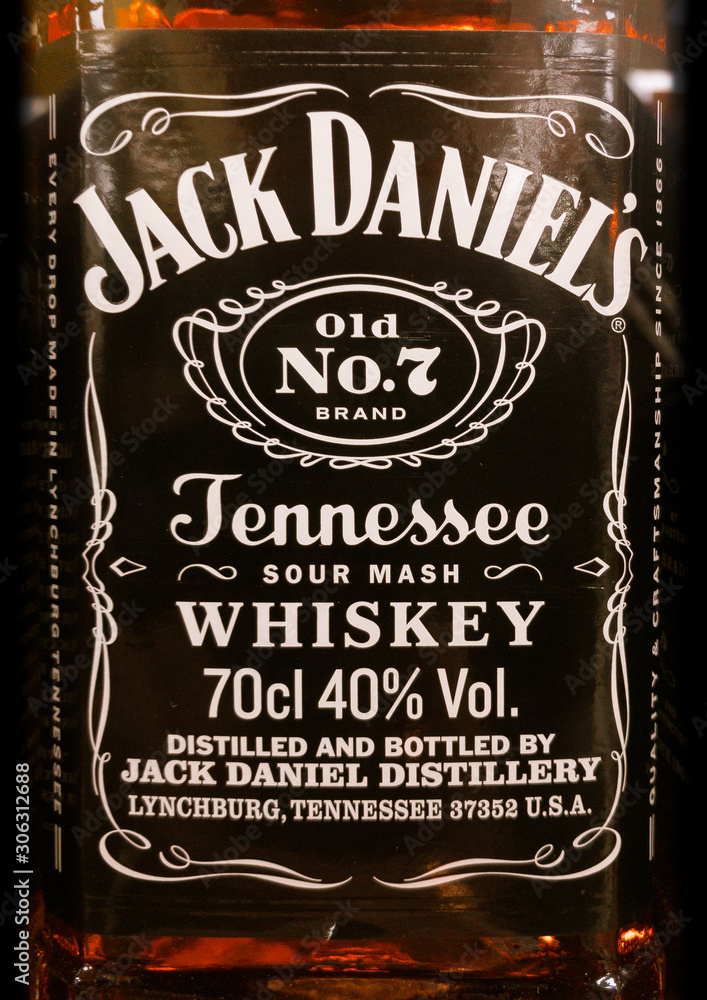 label of the whiskey Jack Daniels No. 7 Stock Photo | Adobe Stock
