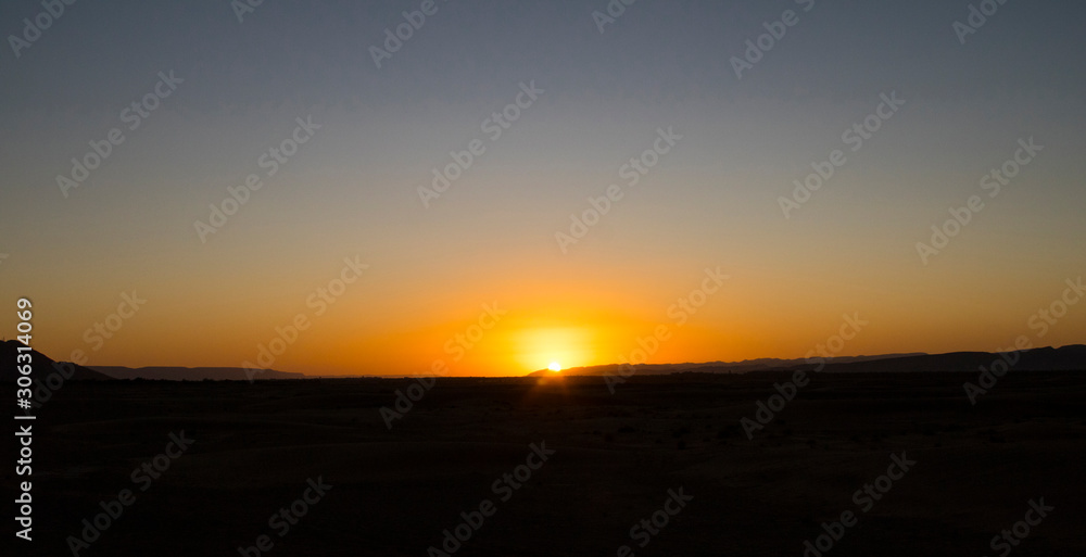 Sunset in the desert of Zahora (Morocco) Sunset in the desert of Zahora (Morocco)