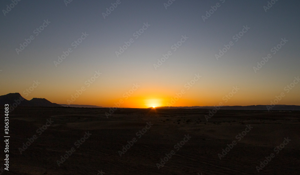 Sunset in the desert of Zahora (Morocco) Sunset in the desert of Zahora (Morocco)
