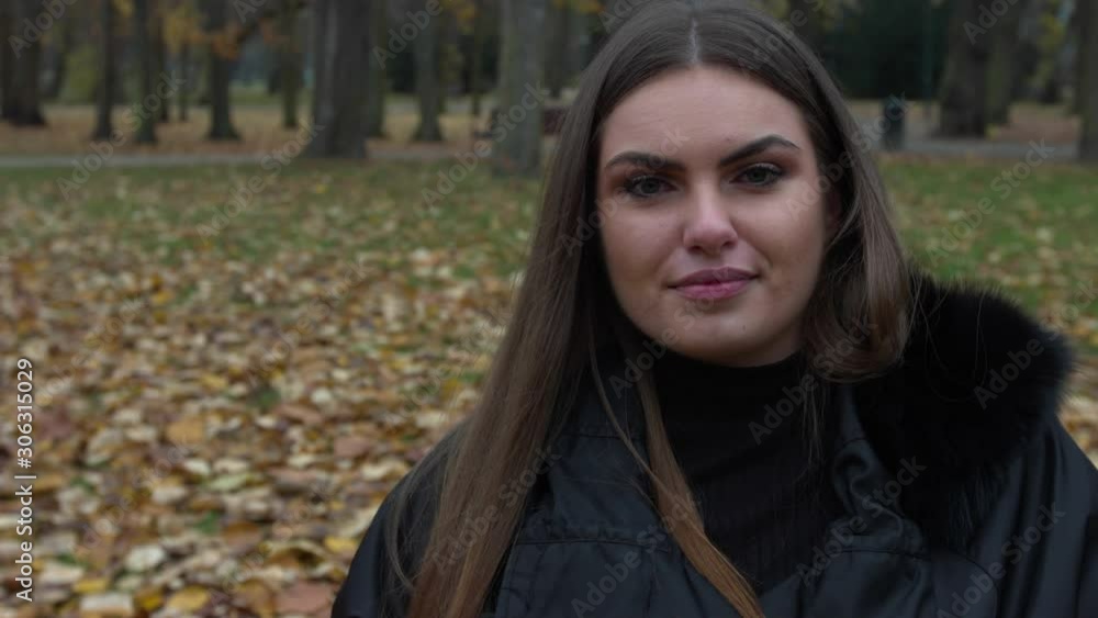 Young beautiful woman in autumn park. Young beautiful woman in autumn park.