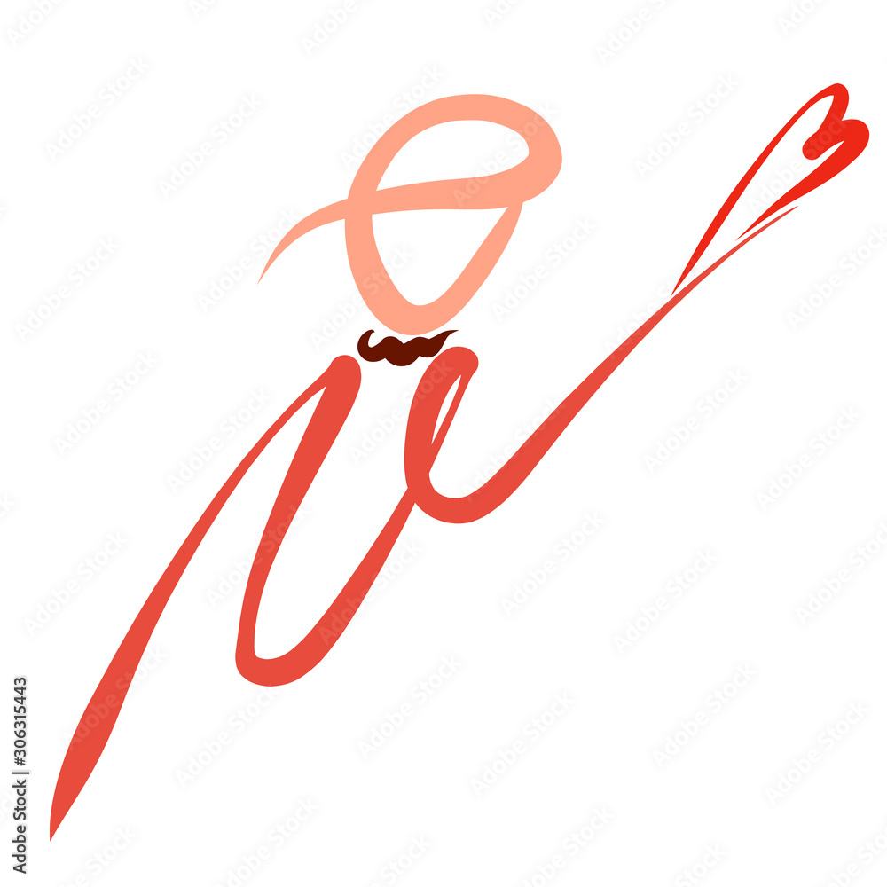 abstract man giving a heart, romantic pattern abstract man giving a heart, romantic pattern