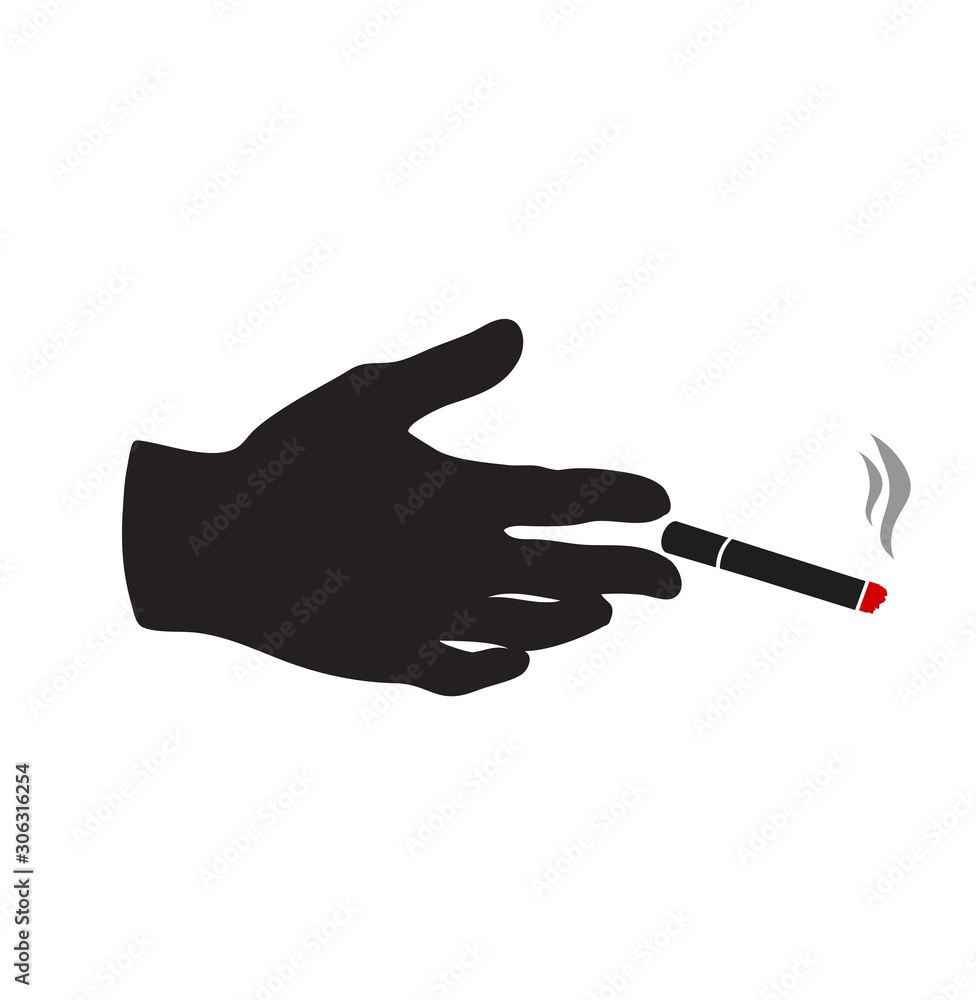 hand with Cigarette Sign vector hand with Cigarette Sign vector