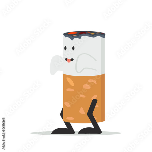 Cigarette butt character a monster
