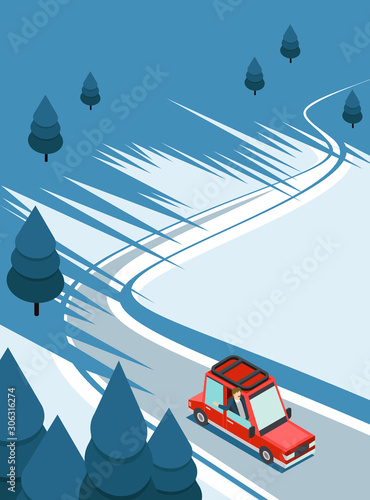 Winter season holiday with traveling 