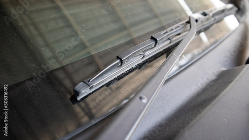 Car windshield cleaners or wipers to keep the glass clear when driving in rainy conditions