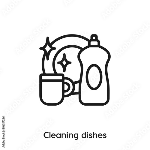 cleaning dishes icon vector. cleaning dishes icon vector symbol illustration. Modern simple vector icon for your design. cleaning dishes icon vector.	