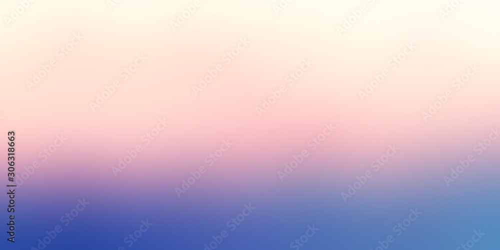 Pink dawn in blue sky empty banner. Sunrise large format image. Heaven abstract texture. Morning blurred background. Defocused illustration.