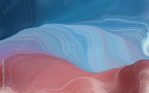 Fototapeta Naklejka Na Ścianę i Meble -  contemporary waves illustration with light slate gray, teal blue and rosy brown color