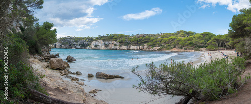 Plage de Macarella, une des plus belles plages de Minorque, îles Baléares.