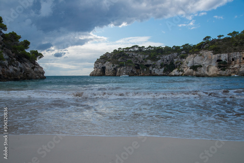 Calla Macarella, une des plus belles plages de Minorque, îles Baléares.