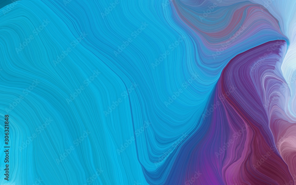 Fototapeta eleganckie, kręte fale wirowe tła ilustracji z jasnozielonym, ciemnoniebieskim łupkiem i pastelowym fioletowym kolorem