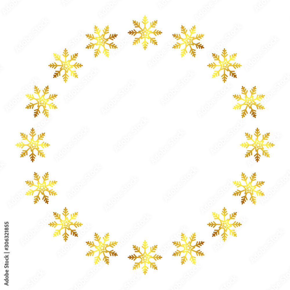 frame circular of snowflakes golden vector illustration design frame circular of snowflakes golden vector illustration design