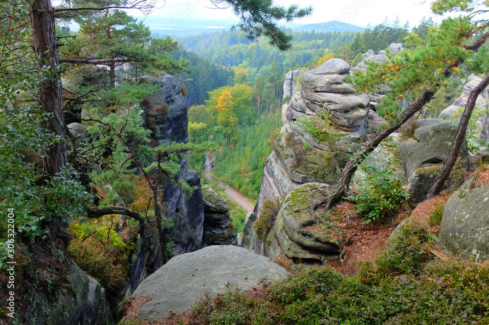 autumn view of czech canyons
