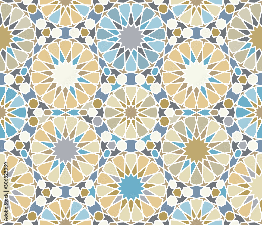 Islamic seamless pattern, zellige ornament. Islamic seamless pattern, zellige ornament.