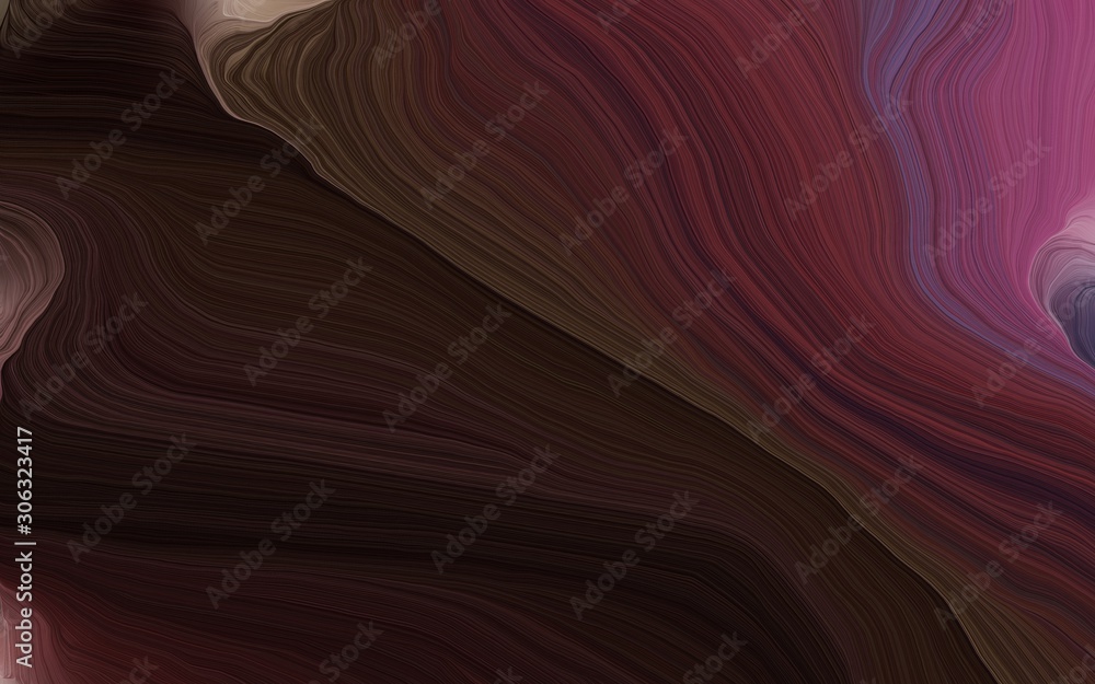 contemporary waves design with very dark pink, antique fuchsia and old mauve color